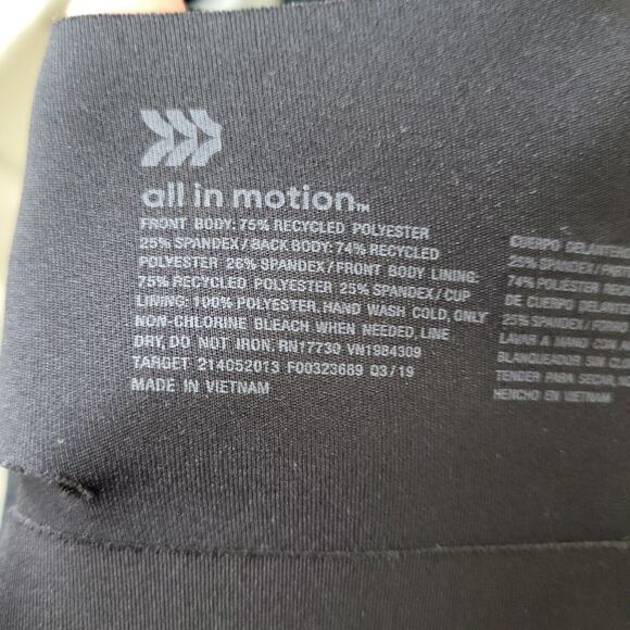 All In Motion Womens Black Adjustable Strap Racer Back Sports Bra Size Small - Picture 3 of 4